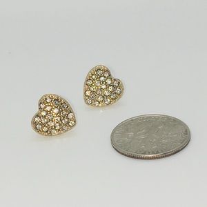 5 for $25 Pave Gold Heart Studs 💕